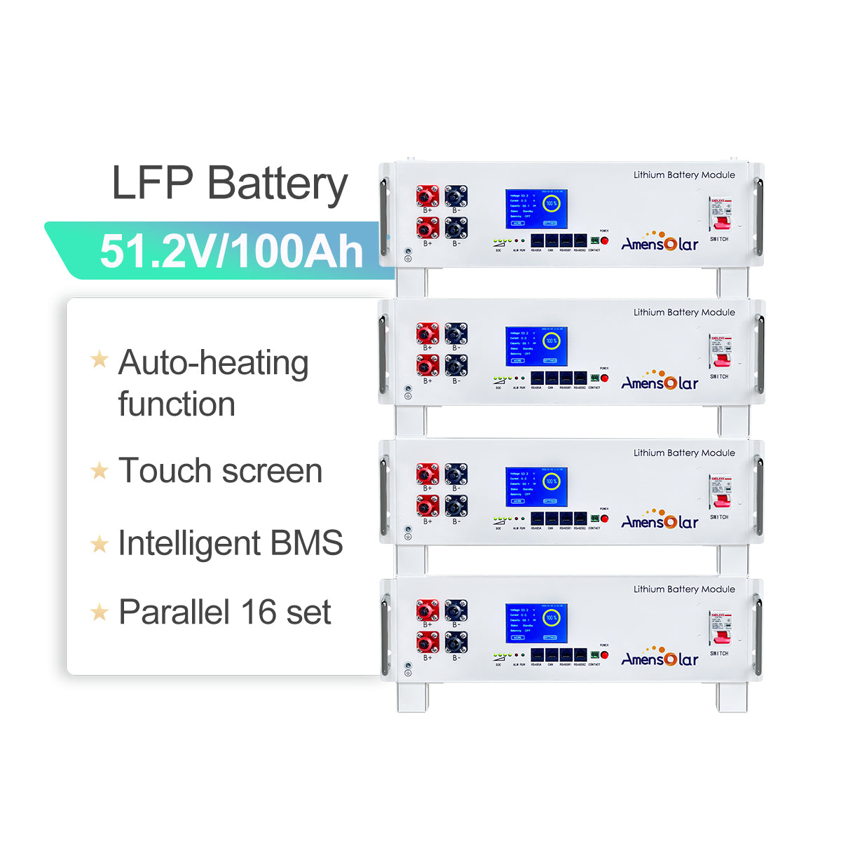 Amensolar Ess Co., Ltd - Speicher - AM5120S (51.2v/5.12kWh) Rack/Wall Mounted LifeP... AM5120S - Art. 24962