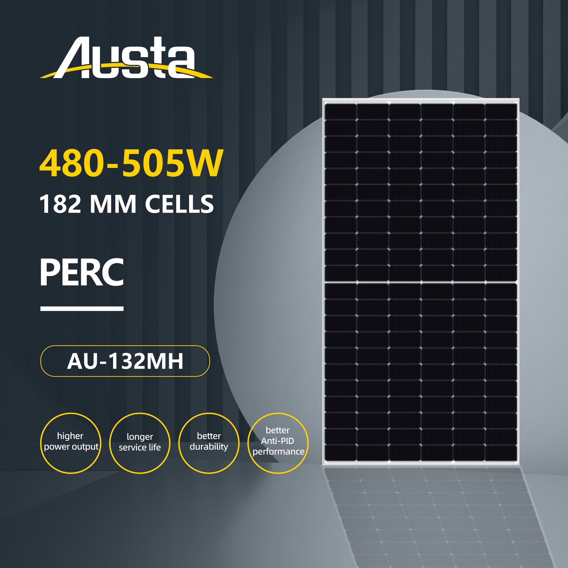 Austa Energy - Solarmodul - AU-132MH (PERC) 480-505W AU480-33V-MH - Art. 217166