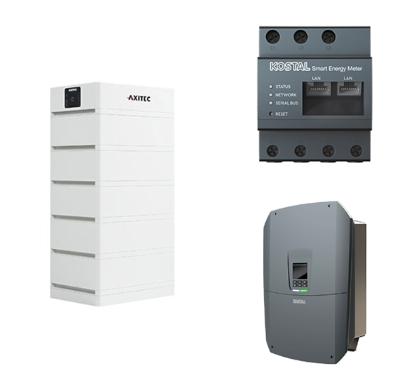 AXITEC + Kostal AXIstorage Li SV1 16.9 + Plenticore M G3 HV-System, 8,5-12,5 kW, 16,9 kWh nutzbar, 3-phasig