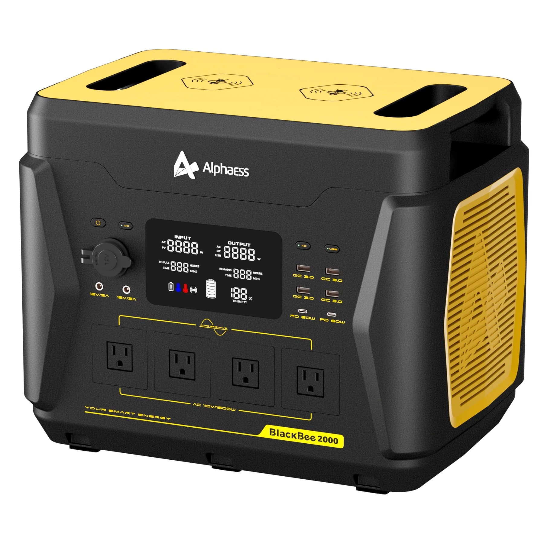 Alpha ESS Tragbarer Strom- und Energiespeicher BlackBee2000 mit 2.203Wh - nur 22kg