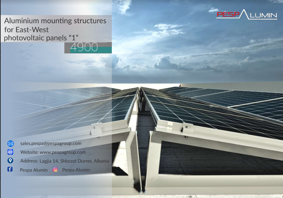 Pespa Alumin - Montagesysteme - Aluminium Mounting Structure for East-West PV P... 4900-KIT PEFV 92 - Art. 9153