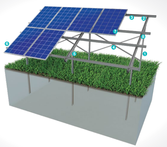 Kiraç Metal Ürünleri San. ve Tic. Ltd. Şti. - Montagesysteme - Aluminum Mounting System with Ground Driven Ste... KPT11 - Art. 8838