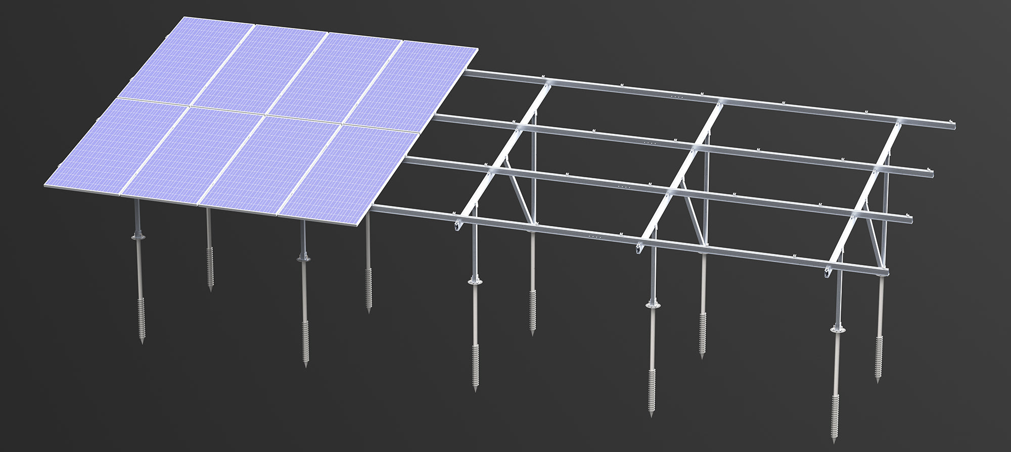 Alumsolar PV Engineering Co., Ltd. - Montagesysteme - Aluminum ground solar mounting structure with g... AS-ALG-202401 - Art. 10158