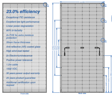 Auxin Solar Inc. - Solarmodul - Axn10b Bifacial High Efficiency N Type Glass 600 600 - Art. 231516