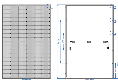 Auxin Solar Inc. - Solarmodul - Axn10m Mono Facial High Efficiency N Type 420-435 420 - Art. 231496
