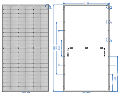 Auxin Solar Inc. - Solarmodul - Axn10m Mono Facial High Efficiency N Type 5515-530 530 - Art. 231507