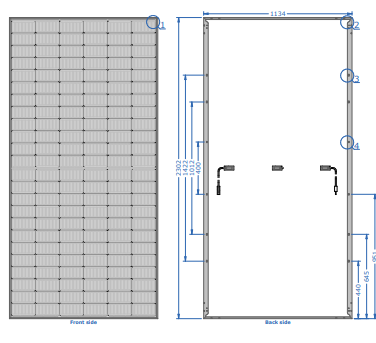 Auxin Solar Inc. - Solarmodul - Axn10m Mono Facial High Efficiency N Type 565-580 570 - Art. 231509