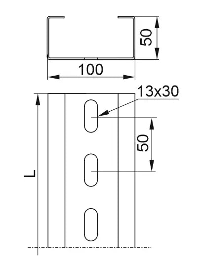 Baks U-Profil verstärkt CWE100H50/3.2MC