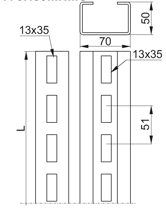 Baks U-Profil verstärkt CWT70H50/1NMC