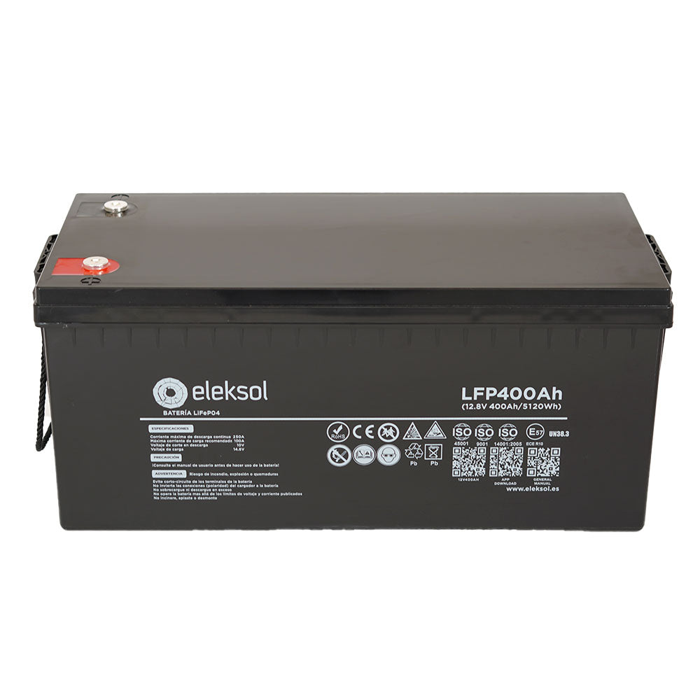 Eleksol Batería de Litio LiFePO4 Eleksol 12,8V 400Ah Bluetooth y BMS V2