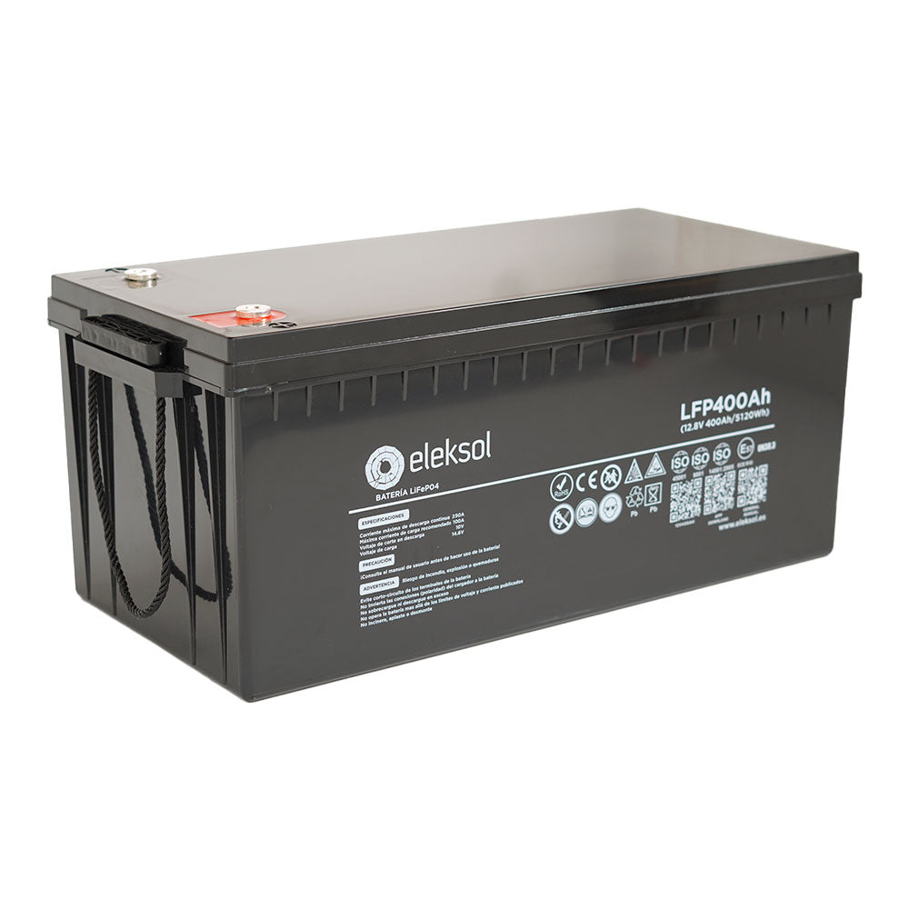 Eleksol Batería de Litio LiFePO4 Eleksol 12,8V 400Ah Bluetooth y BMS V2