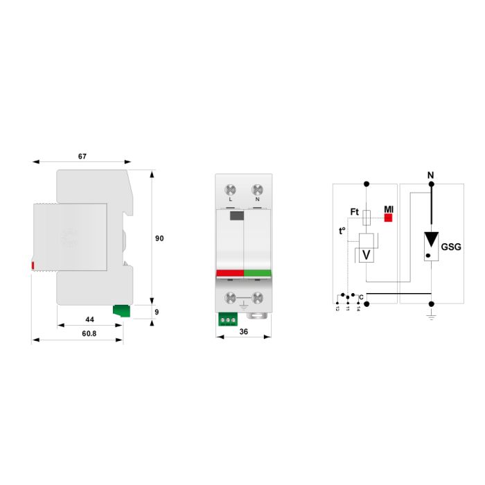 CITEL Überspannungsschutzgerät TYP 2 (C) DS42-230/G (C46151120)