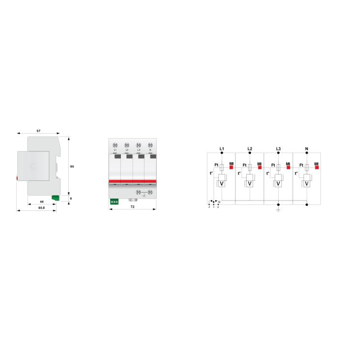 CITEL Überspannungsschutzgerät TYP 2 (C) DS44S-230/DE AC (C46152220)