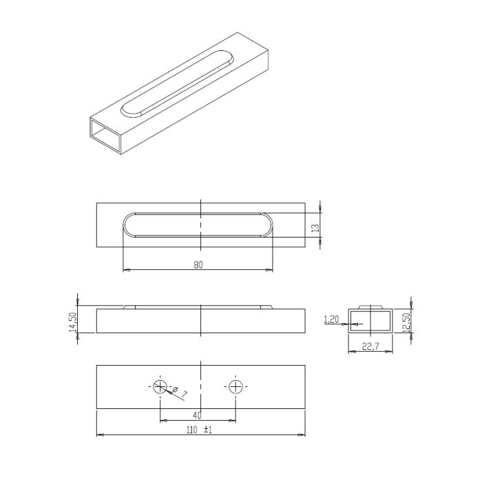 Corab Genten Schienenverbinder L110 (23x110x12)