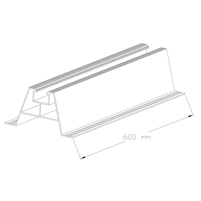 Corab Trapez-Montageschiene SMT l600 (110x60) Mit Dichtung