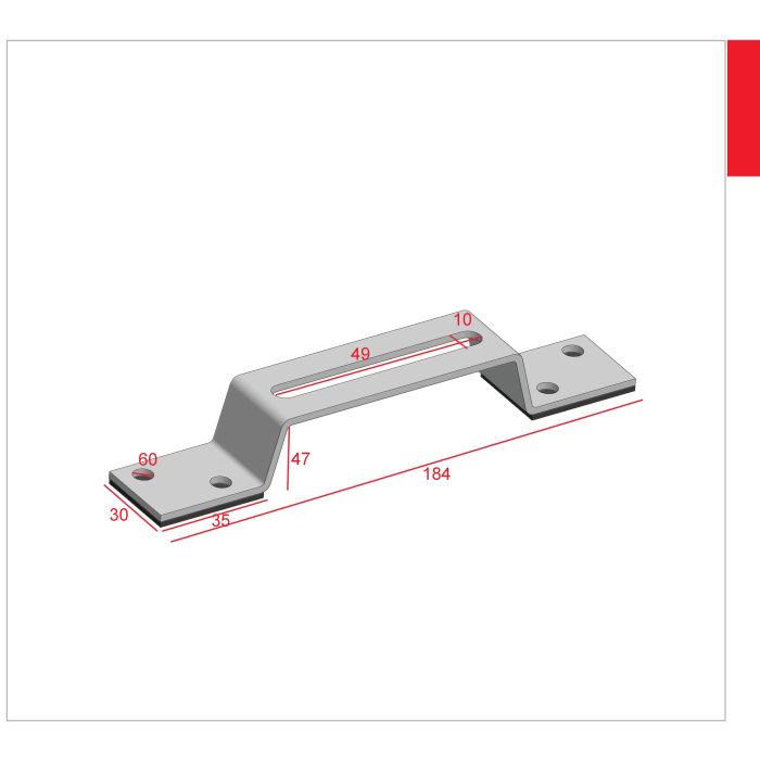 Corab Trapezgriff UT-05 l185 (30x45x2,5) 1Satz