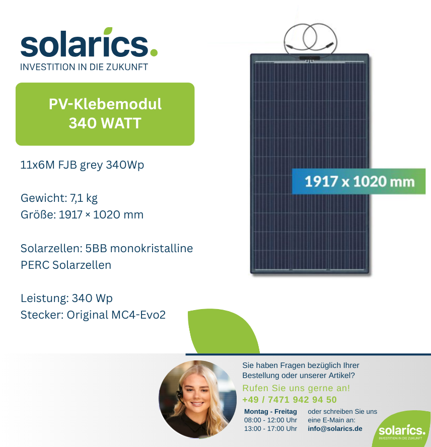 DAS Solar Solarmodul 11x6M FJB grey 340Wp