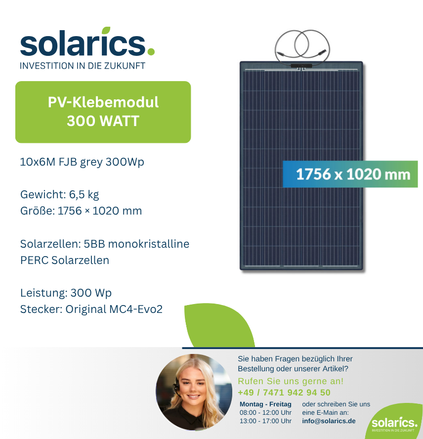 DAS Solar Solarmodul 10x6M FJB gray 300Wp