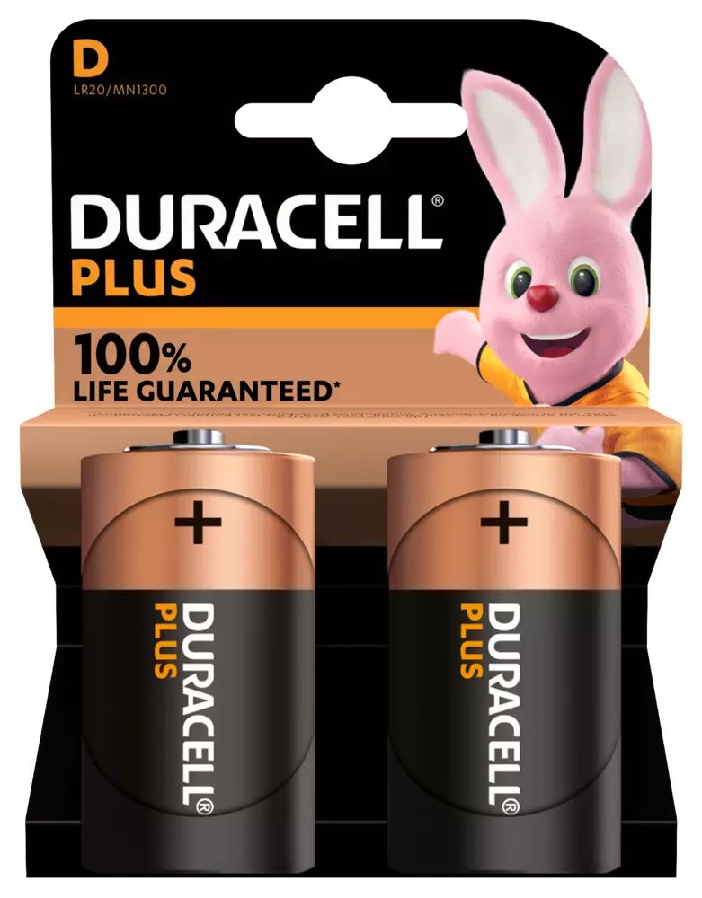 Duracell Plus Alkaline Batterie MN1300 1,5V (2er-Blister)