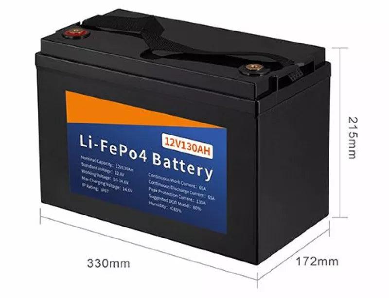 E-AblePower 12V130Ah Lithium-Batterie LiFePo4 1.66 kWh