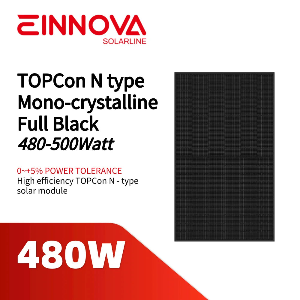 Einnova Solarline Energy Corp. Limited - Solarmodul - ESM 480-500T  Full Black ESM-500T - Art. 223644