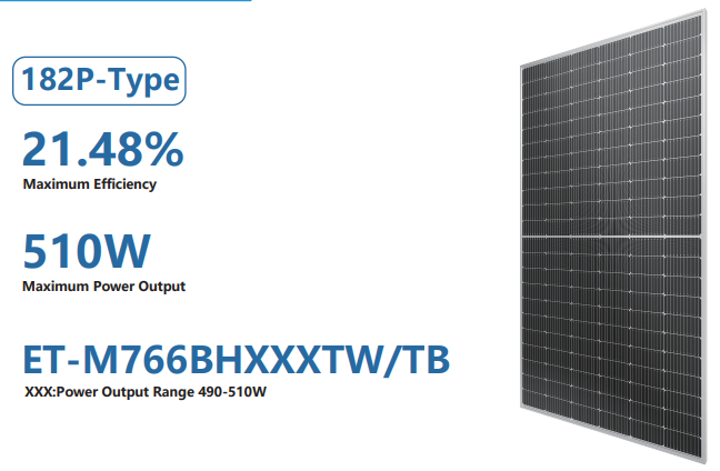 Wuxi Elite Solar Power Holding Pte. Ltd. - Solarmodul - ET-M766BH490-510TW/TB ET-M766BH500TW/TB - Art. 233885