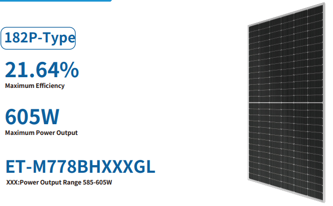 Wuxi Elite Solar Power Holding Pte. Ltd. - Solarmodul - ET-M778BH585-605GL ET-M778BH590GL - Art. 234243