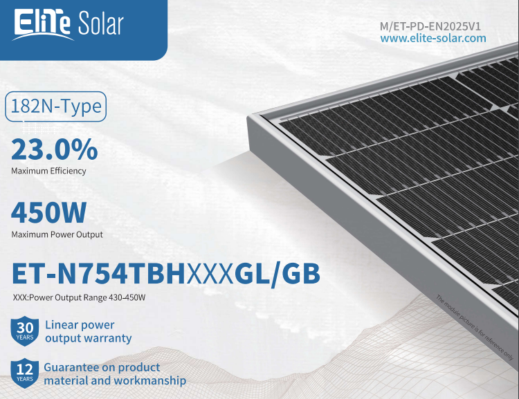 Wuxi Elite Solar Power Holding Pte. Ltd. - Solarmodul - ET-N754TBH430-450GL/GB ET-N754TBH430GL/GB - Art. 234237