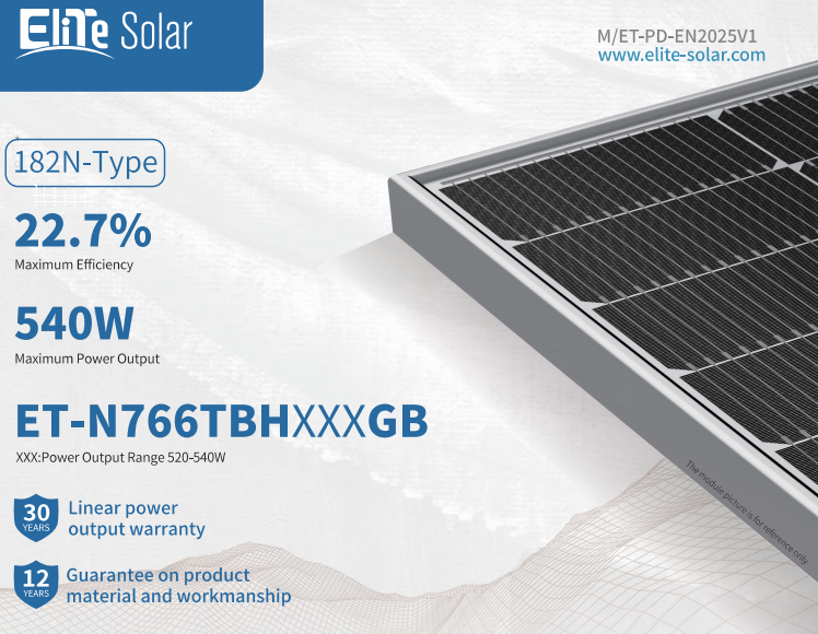 Wuxi Elite Solar Power Holding Pte. Ltd. - Solarmodul - ET-N766TBH520-540GB ET-N766TBH525GB - Art. 234218