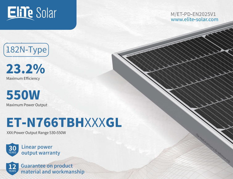 Wuxi Elite Solar Power Holding Pte. Ltd. - Solarmodul - ET-N766TBH530-550GL ET-N766TBH550GL - Art. 234149