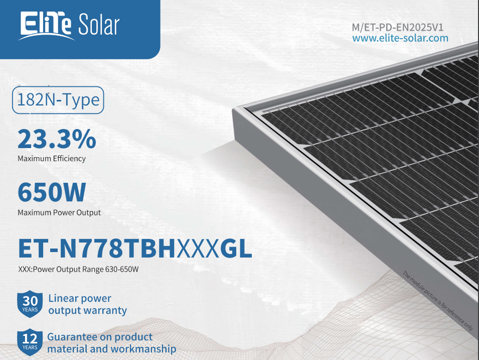 Wuxi Elite Solar Power Holding Pte. Ltd. - Solarmodul - ET-N778TBH630-650GL ET-N778TBH635GL - Art. 234136