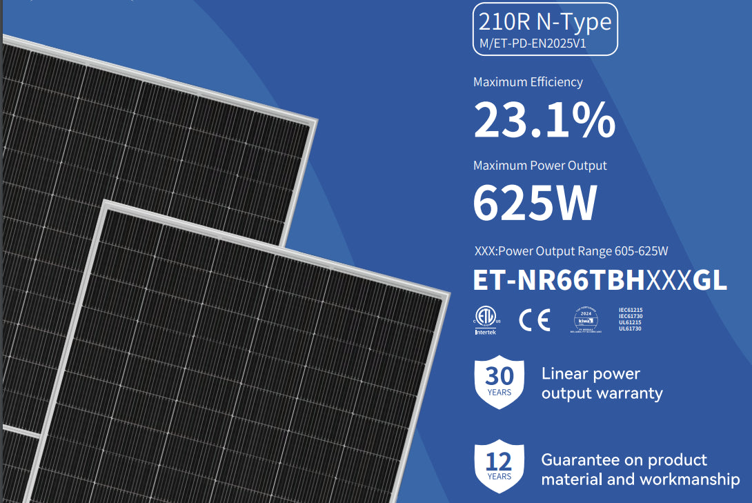 Wuxi Elite Solar Power Holding Pte. Ltd. - Solarmodul - ET-NR66TBH605-625GL ET-NR66TBH620GL - Art. 233856