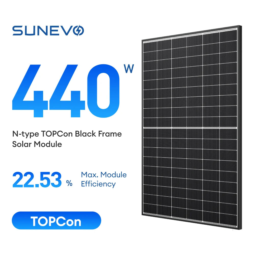 SunEvo Solar Co., Ltd. - Solarmodul - EVO 5N SE5-54H 420-440W Black Frame SE5-54H 440W - Art. 214983