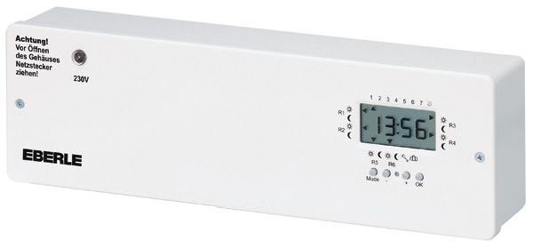 Eberle 6-Kanal Klemmleiste mit Uhr EV-U230 für 230V Stellantriebe