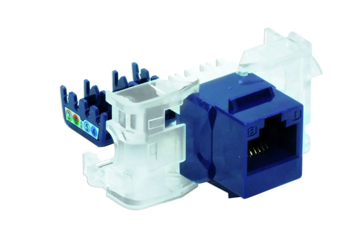 Emiter Dose RJ45 UTP Kat.5e Keystone Blau Selbstklemmend