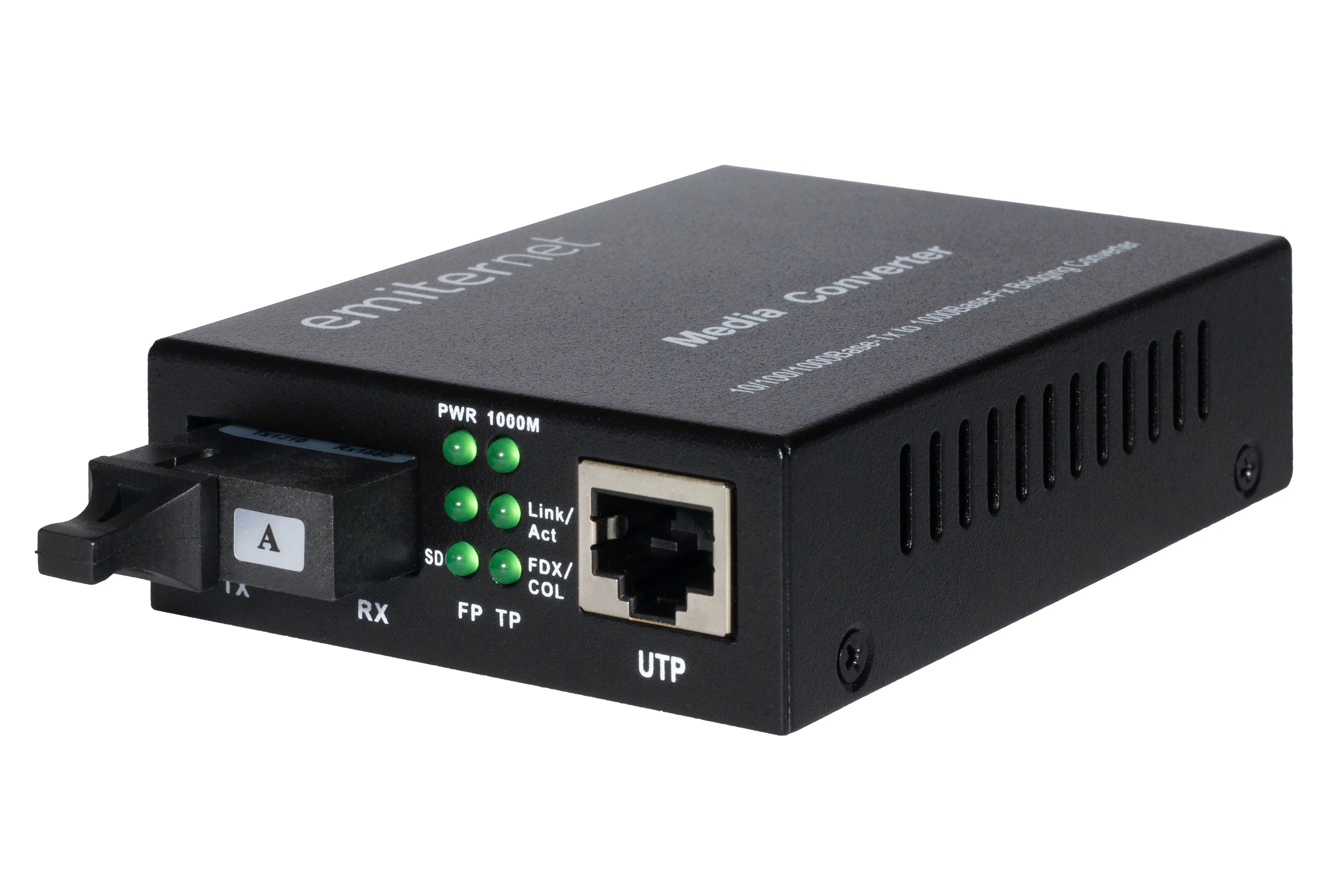 Emiter Glasfaserkonverter WDM Ethernet 10/100/1000 Mbps RJ45 / 1xSC SM 9/125 (Tx 1310nm / Rx 1550nm) 20km