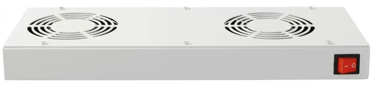 Emiter Lüftungspaneel 2 Vent. für Dach- und Rack-Montage, mit Thermostat 1u ral 7035