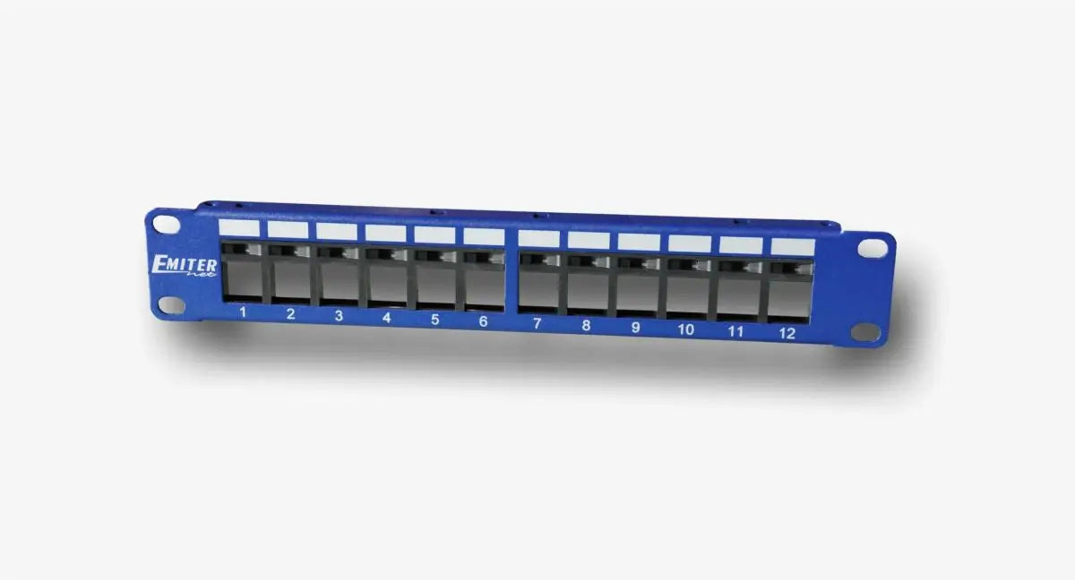 Emiter Paneel 10" 12 Ports Pust F. RJ45 I RJ12