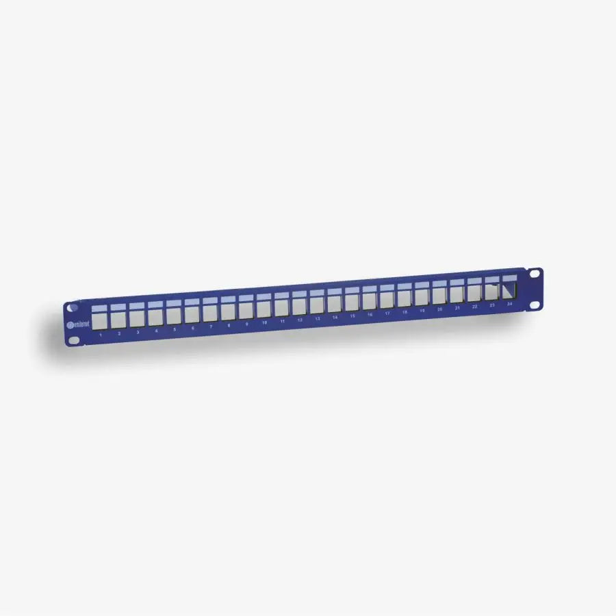 Emiter Paneel 19" 24 x RJ45 STP (1U) für werkzeuglose Buchsen, geschirmt, ungerüstet, mit Einlegeboden; (EM/3012KXBP-24S)