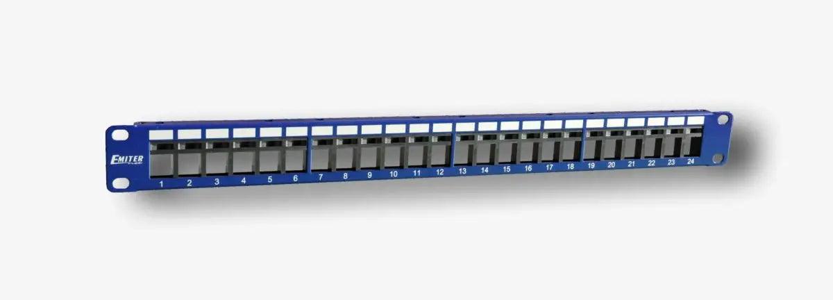 Emiter Paneel 24xrj45 für Dosen, werkzeuglos, ungerüstet, mit Farbkennzeichnung