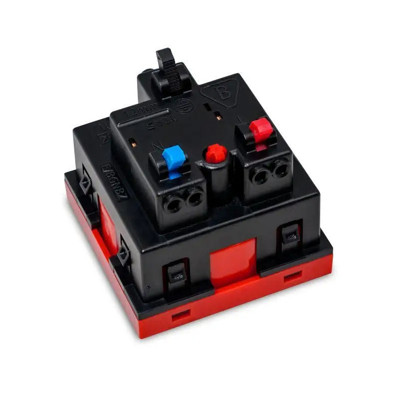 Emiter Steckdose 230 V mit Erdung, schraubenlos 1-fach Std. 45x45, mit Verriegelung und Löser, rot