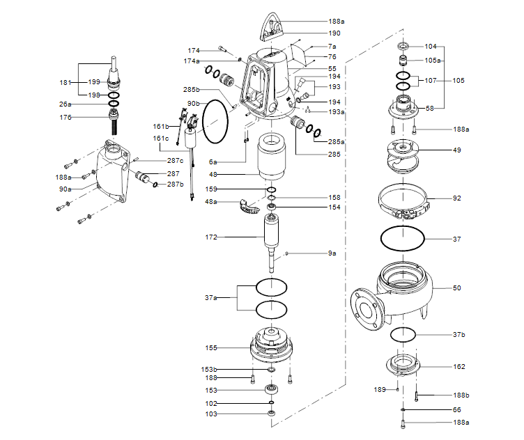 GRUNDFOS Abwasserpumpe SL1.50.65.11.E.Ex.2.1.502 230V 10m Kabel - Art. 96878456
