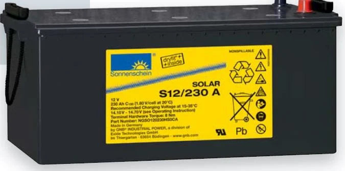 PSC Solar UK - Speicher - Exide
                                                        Sonnenschein SOLAR S12/230 A - Art. 19810