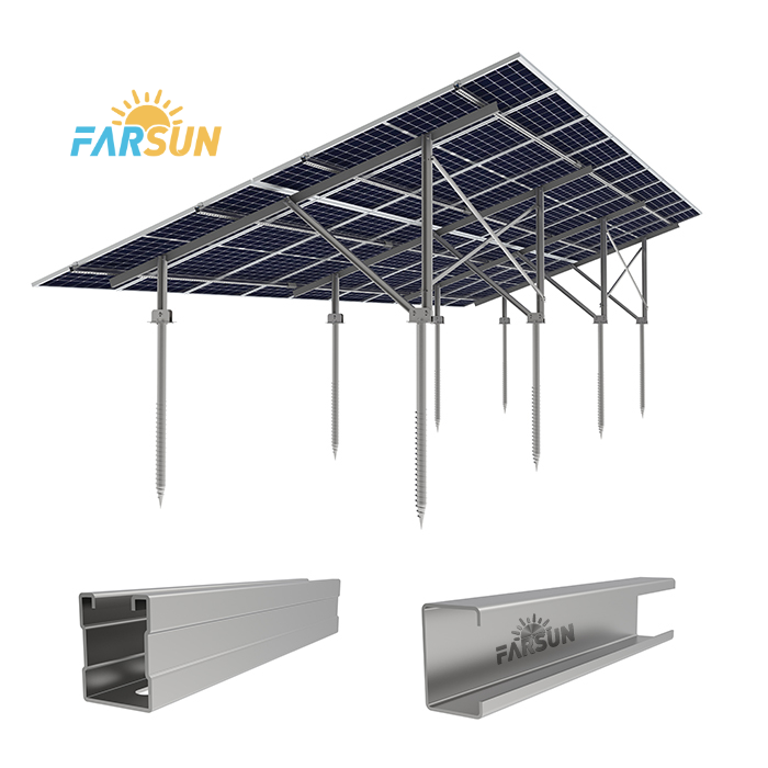 Xiamen FarSun Technology Co., Ltd. - Montagesysteme - FS Zinc Plated Steel Mounting Structure System ... FS Zinc Plated Steel Mounting Structure System With Ground Screw - Art. 9959