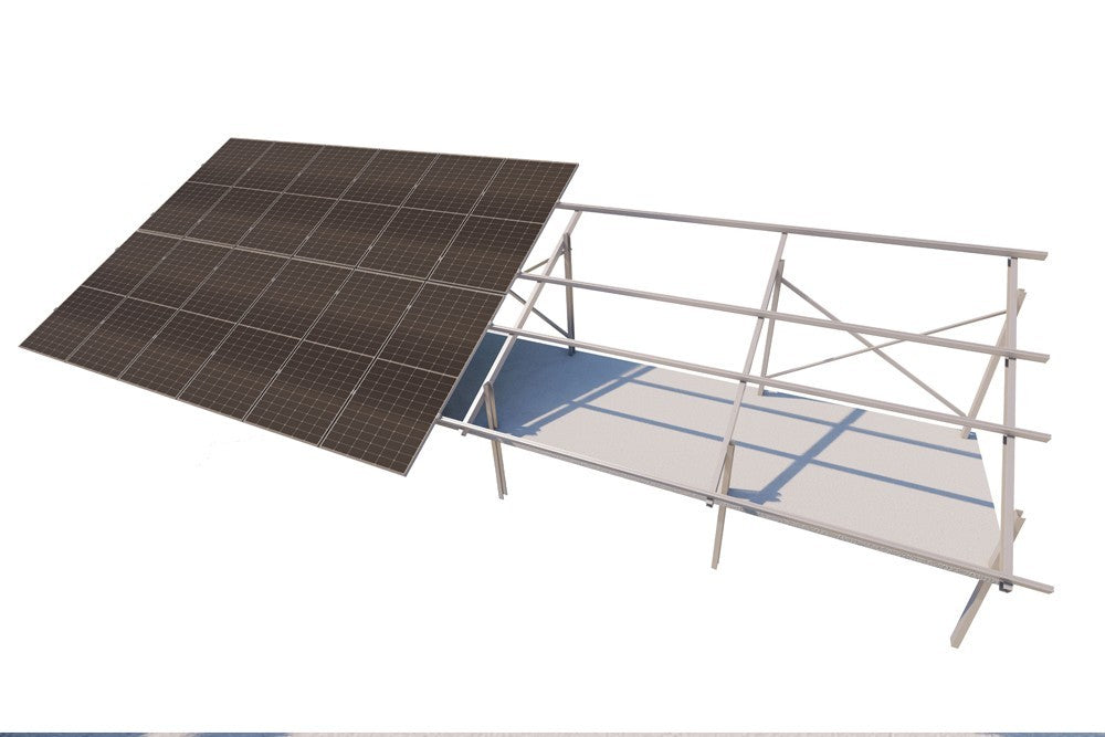Alkor Alüminyum Enerji İnşaat San. ve Tic. A.Ş. - Montagesysteme - Fixed Angle - 2 Vertical Panels in Ground 2 Vertical Panels in Ground - Art. 10694