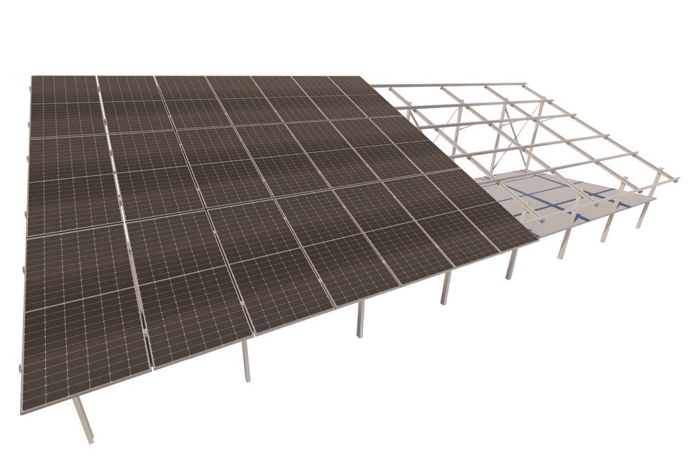 Alkor Alüminyum Enerji İnşaat San. ve Tic. A.Ş. - Montagesysteme - Fixed Angle - 3 Vertical Panels in Ground 3 Vertical Panels in Ground - Art. 10696