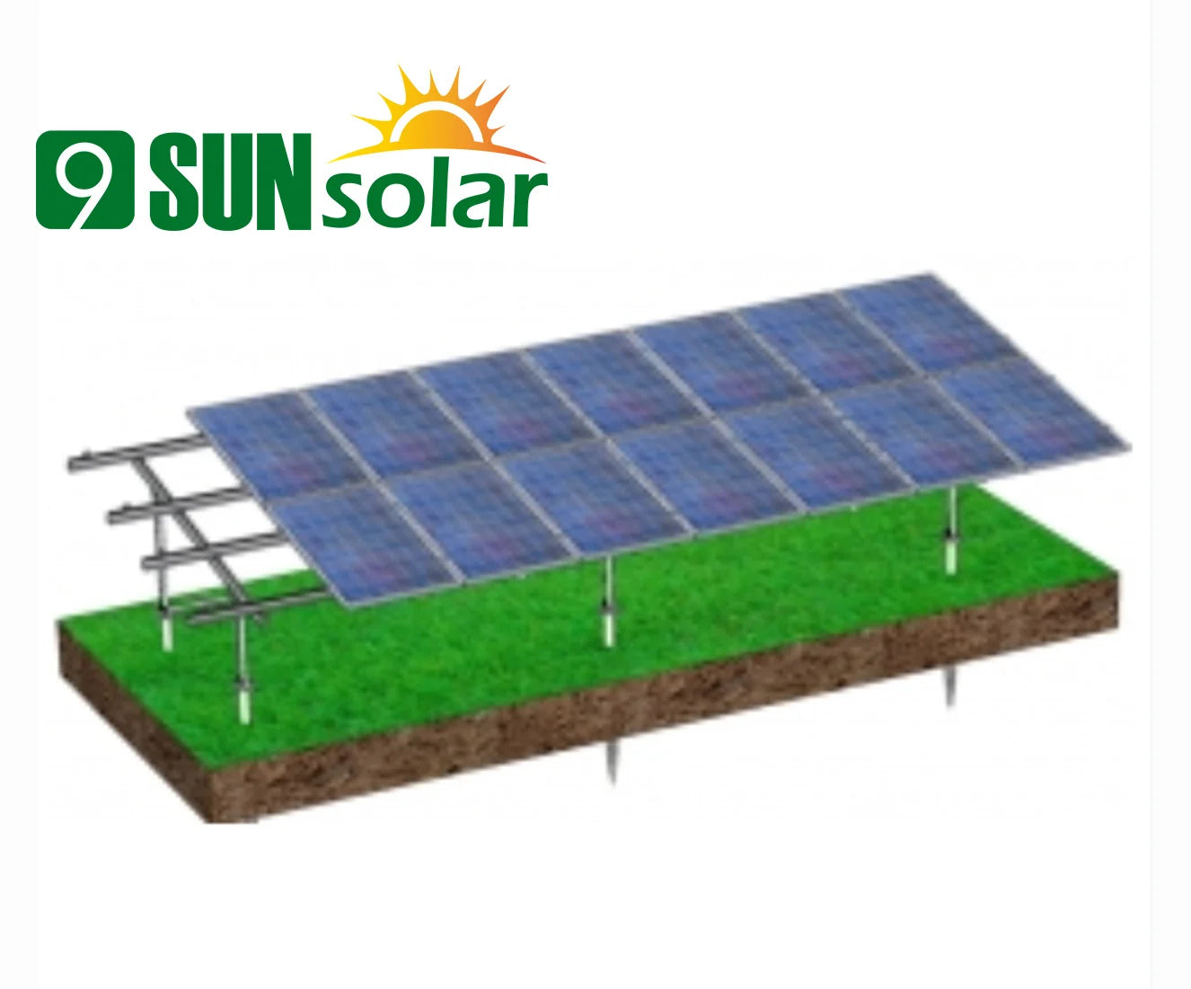 Xiamen 9Sun Solar Technology Co., Ltd. - Montagesysteme - Flat Ground (Vertical Placement) Flat Ground (Vertical Placement) - Art. 6894
