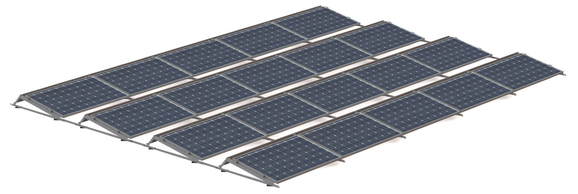 Profiness GmbH - Montagesysteme - Flat Roof Aerodynamic South System 15° PROFINESS flat roof aerodynamic south system 15° - Art. 7180