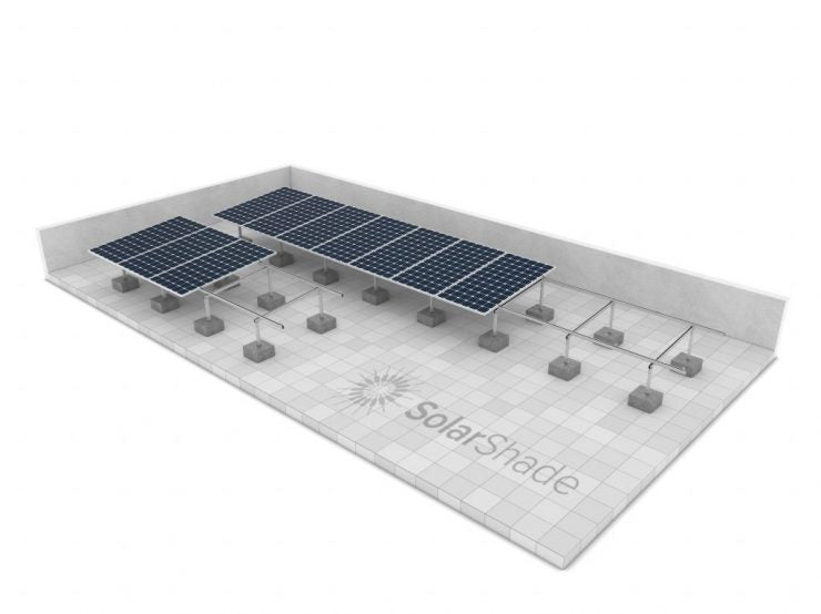 SolarShade - Montagesysteme - Flat Roof – Elevated System SolarShade® Flat Roof Mounting System - Art. 9076