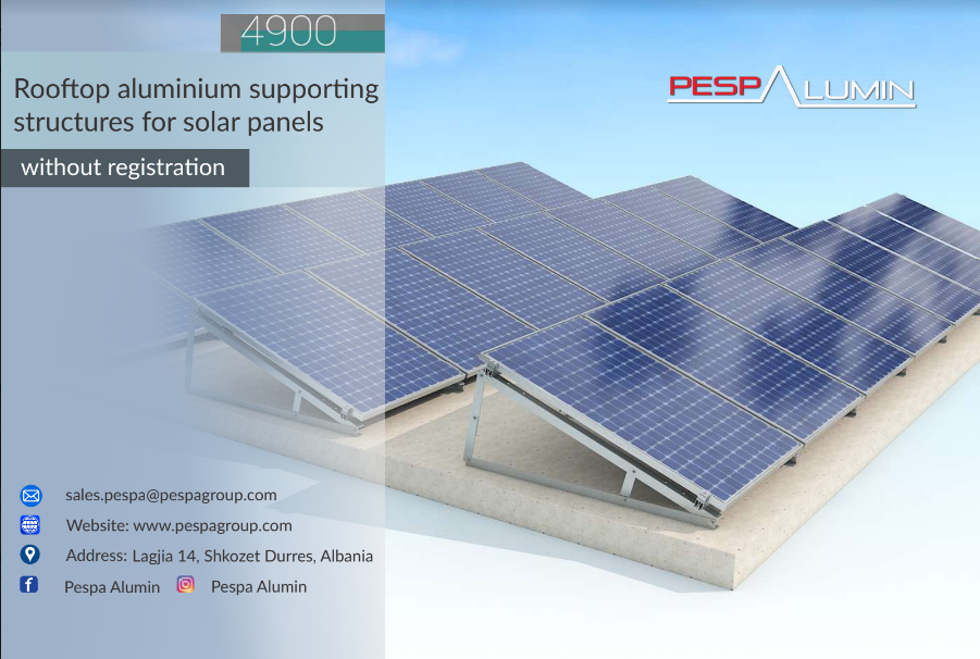 Pespa Alumin - Montagesysteme - Flat Roof Fixed-Angle Aluminium Roof System 4900-MBA-KIT-PEFV-5A - Art. 9159